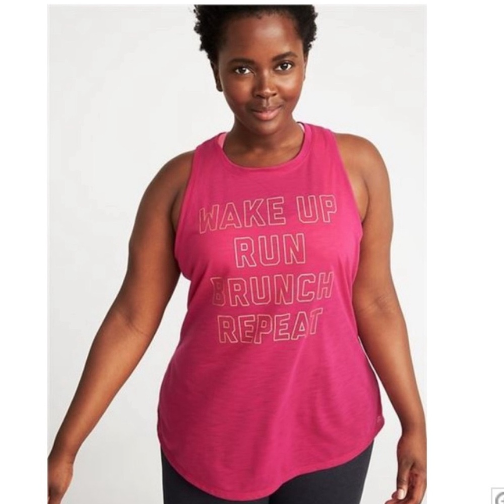 Old Navy Wake Up Run Brunch Repeat Tank